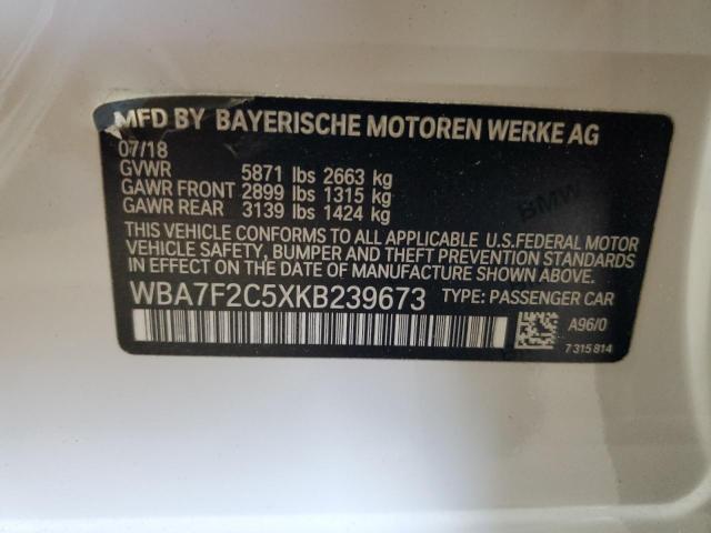 2019 BMW 750 XI WBA7F2C5XKB239673