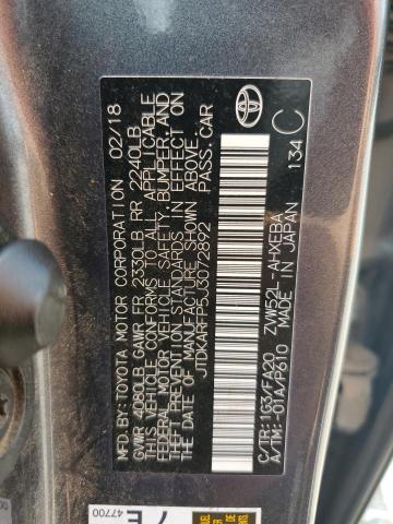 2018 TOYOTA PRIUS PRIM JTDKARFP5J3072892