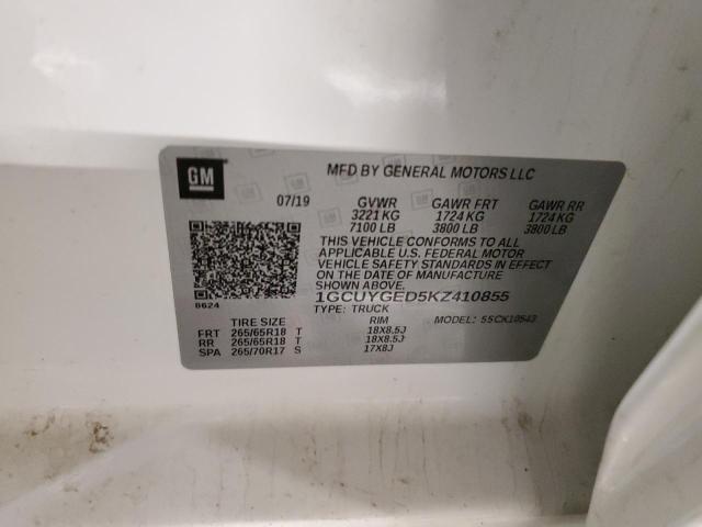 2019 CHEVROLET SILVERADO - 1GCUYGED5KZ410855