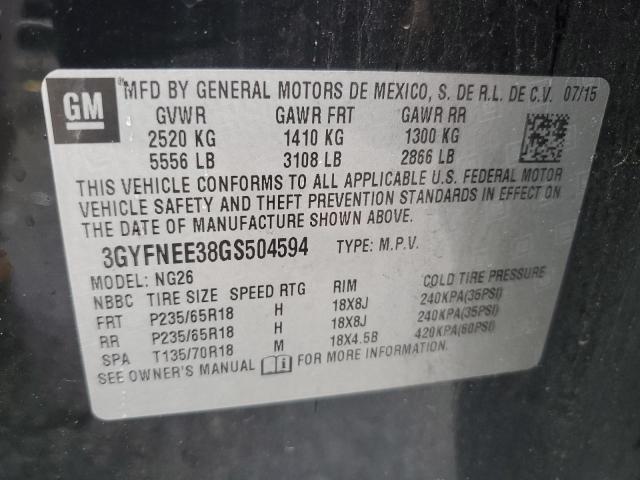 2016 CADILLAC SRX LUXURY 3GYFNEE38GS504594