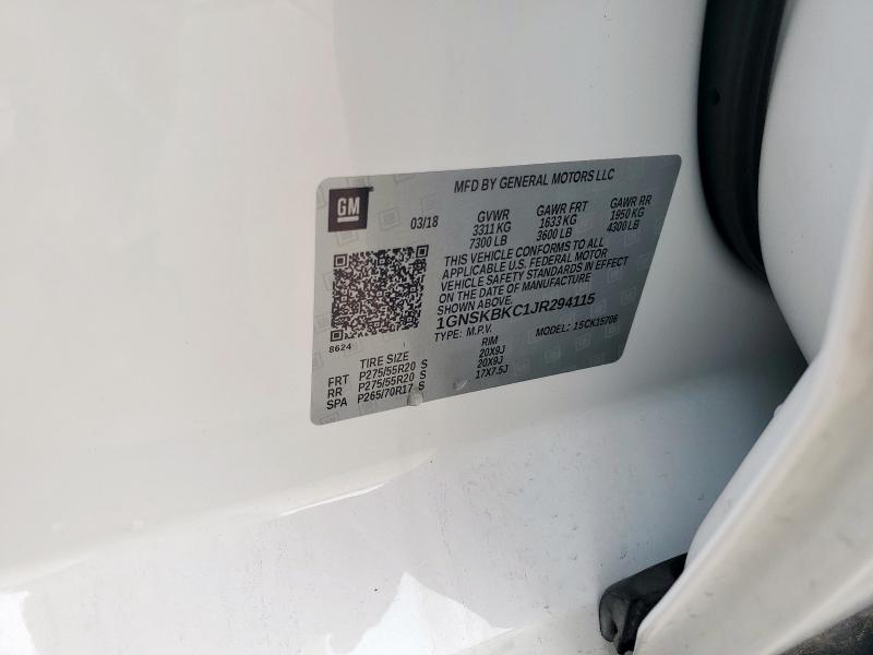 2018 CHEVROLET TAHOE K150 - 1GNSKBKC1JR294115