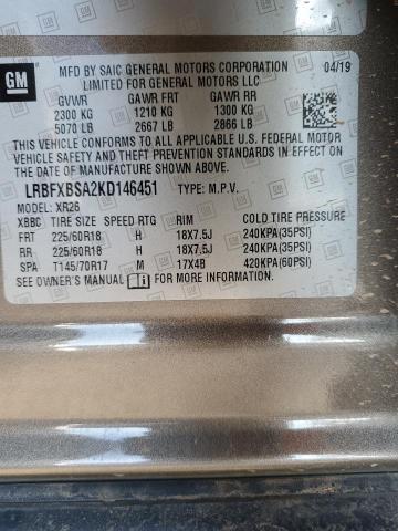 2019 BUICK ENVISION P LRBFXBSA2KD146451