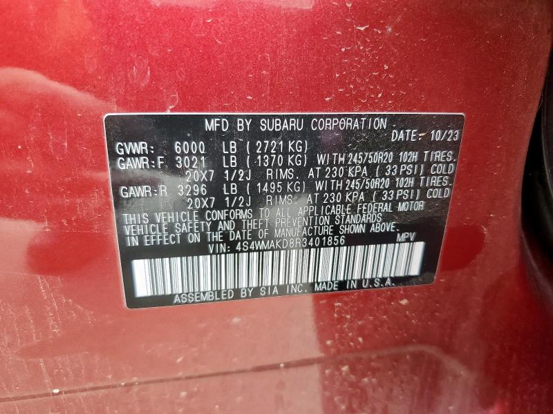2024 SUBARU ASCENT ONY 4S4WMAKD8R3401856