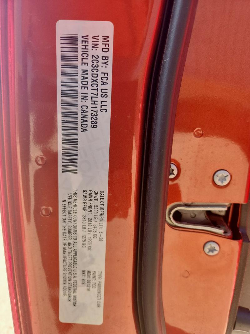 2020 DODGE CHARGER R/ 2C3CDXCT7LH173289