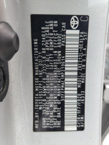 2021 TOYOTA COROLLA LE 5YFEPMAE1MP219614