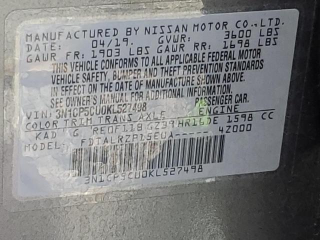 2019 NISSAN KICKS S - 3N1CP5CU0KL527498