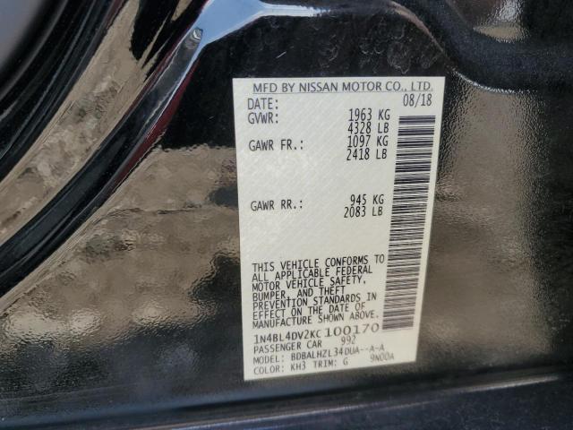 2019 NISSAN ALTIMA SV 1N4BL4DV2KC100170