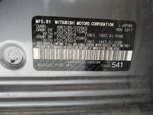 2018 MITSUBISHI OUTLANDER JA4AZ3A35JJ000764