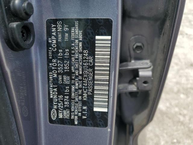 2016 HYUNDAI ACCENT SE KMHCT4AEXGU161248