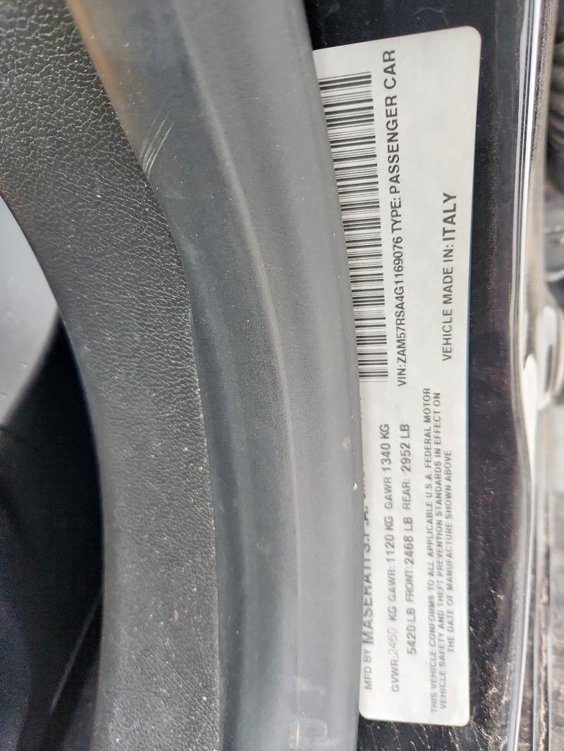 2016 MASERATI GHIBLI S ZAM57RSA4G1169076