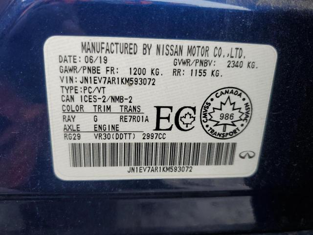 2019 INFINITI Q50 LUXE JN1EV7AR1KM593072