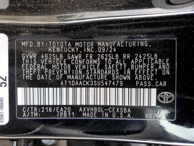 2025 TOYOTA CAMRY XSE 4T1DAACK3SU547479