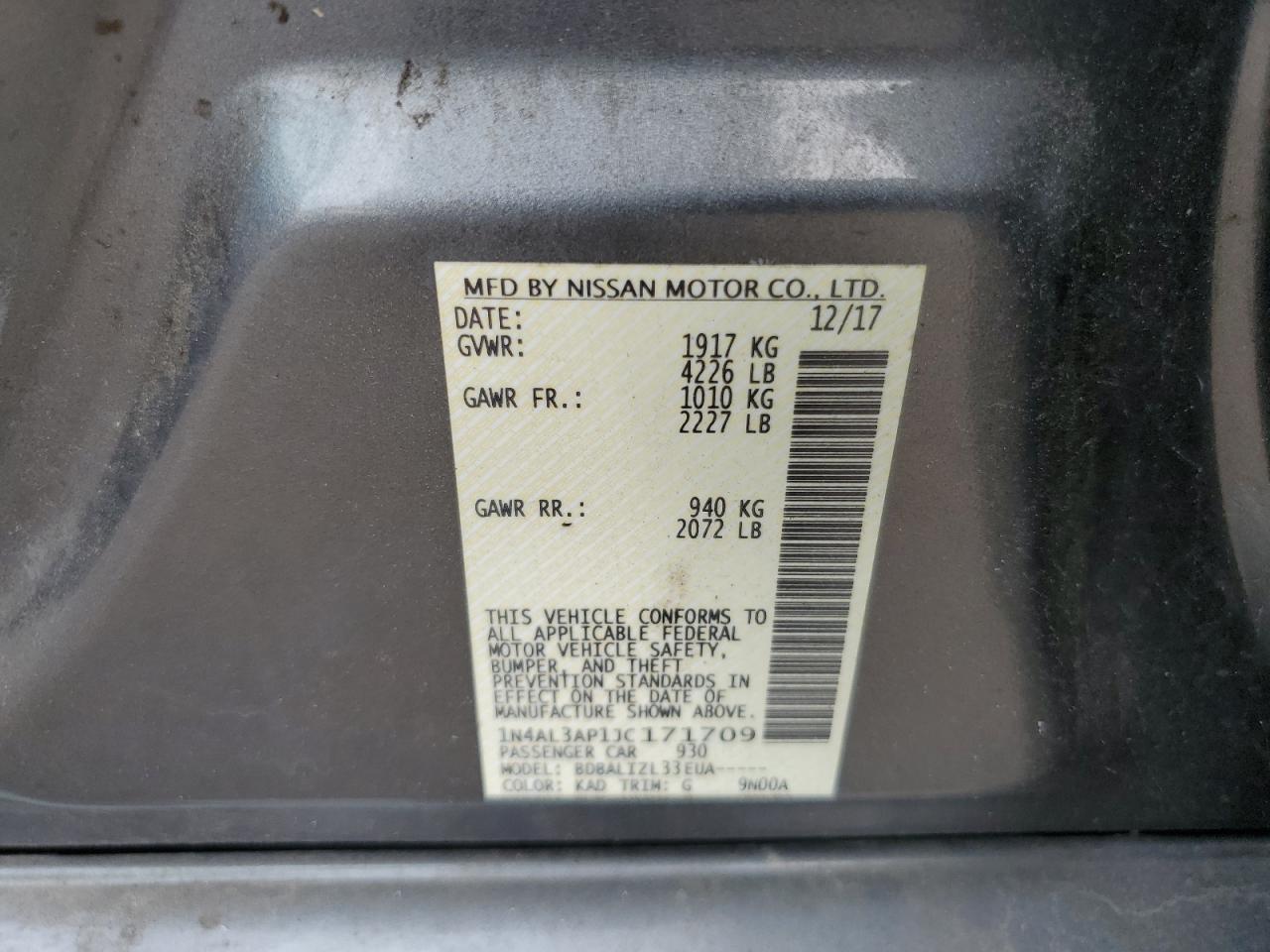 Nissan Altima 2.5 2018