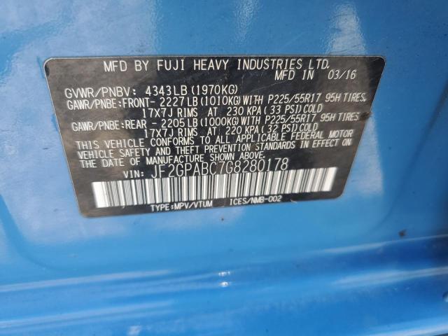 2016 SUBARU CROSSTREK JF2GPABC7G8280178
