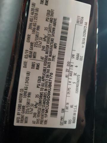 2019 FORD ESCAPE SE - 1FMCU0GD0KUB67170