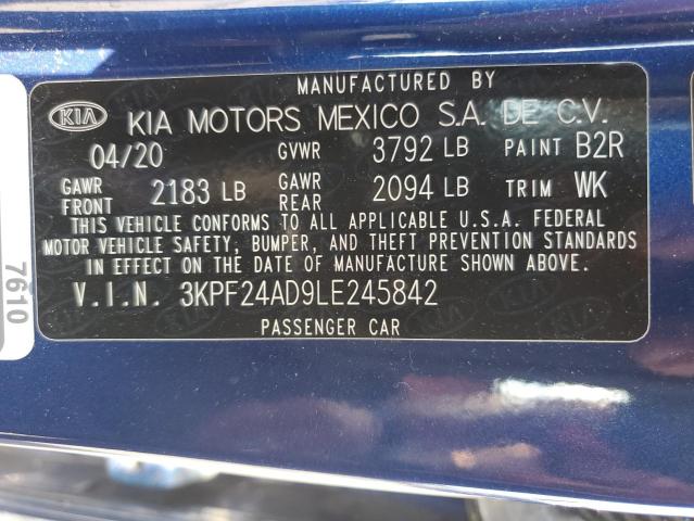 2020 KIA FORTE FE - 3KPF24AD9LE245842