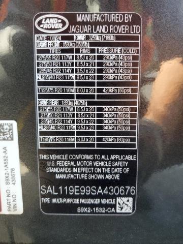 2025 LAND ROVER RANGE ROVE SAL119E99SA430676