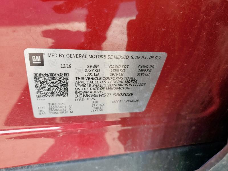 2020 CHEVROLET BLAZER RS 3GNKBERS7LS602029