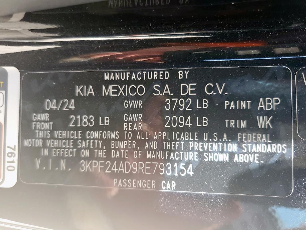 2024 KIA FORTE LX - 3KPF24AD9RE793154