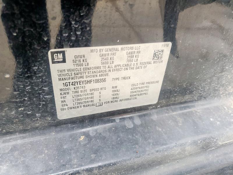 2017 GMC SIERRA K35 1GT42YEY5HF108356