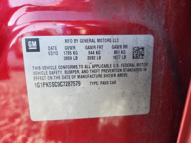 2012 CHEVROLET CRUZE ECO - 1G1PK5SC9C7287579