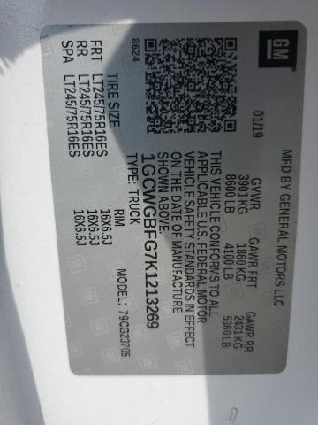 2019 CHEVROLET EXPRESS G2 - 1GCWGBFG7K1213269