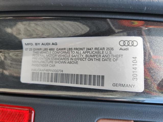 2024 AUDI A4 PREMIUM 45 WAUDAAF46RN000774