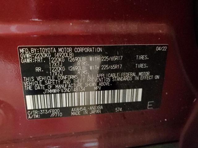 2022 TOYOTA RAV4 LE JTMMWRFV3ND148134
