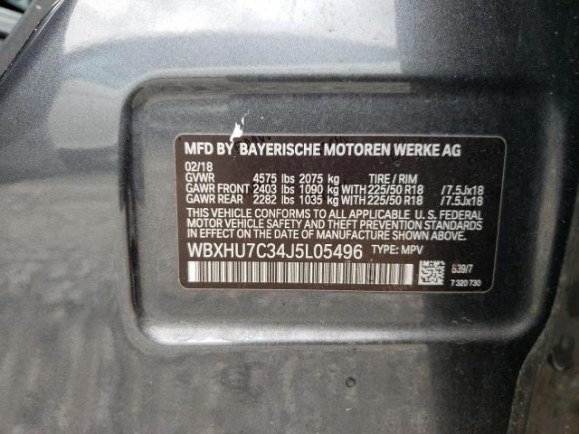 2018 BMW X1 SDRIVE2 WBXHU7C34J5L05496