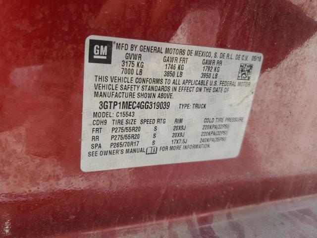 2016 GMC SIERRA C1500 SLE 3GTP1MEC4GG319039
