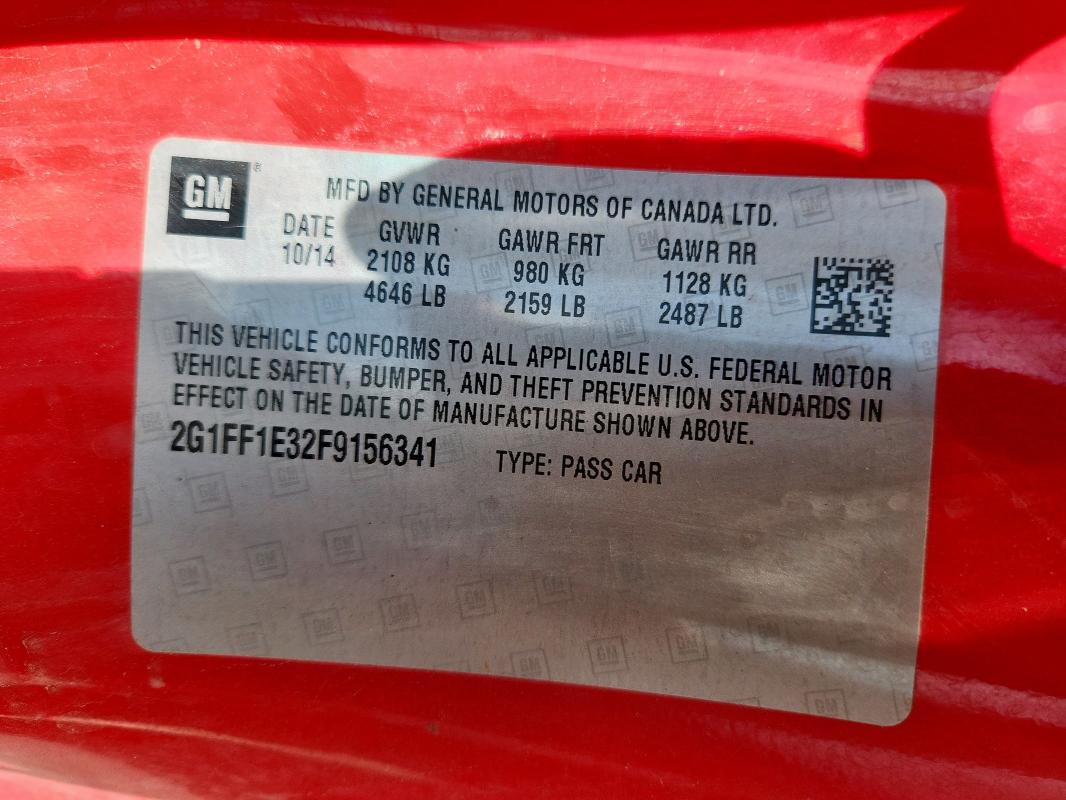 2015 CHEVROLET CAMARO LT 2G1FF1E32F9156341