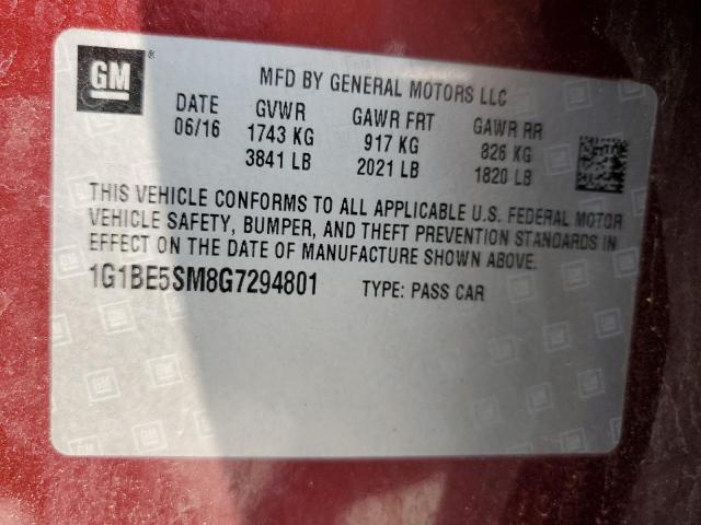 2016 CHEVROLET CRUZE LT - 1G1BE5SM8G7294801