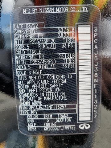 2022 INFINITI QX55 LUXE 3PCAJ5J38NF113257