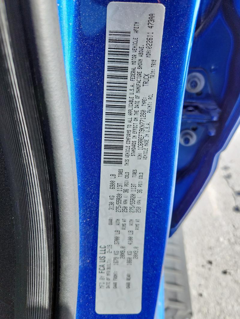 2019 RAM 1500 BIG H 1C6RREFT9KN771260