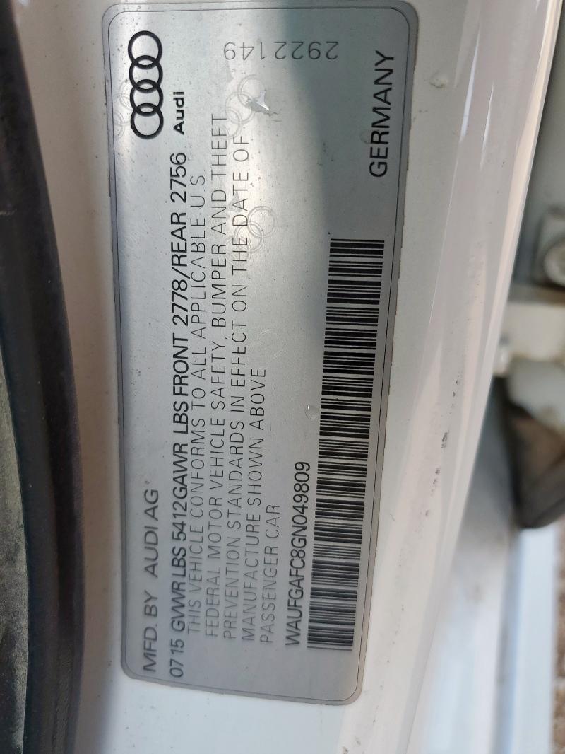 2016 AUDI A6 PREMIUM WAUFGAFC8GN049809