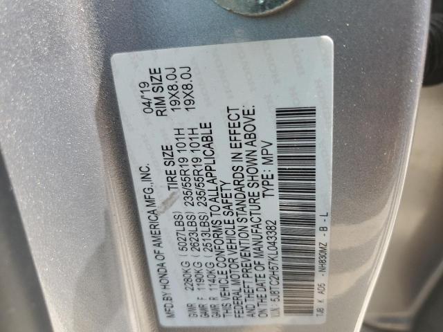 2019 ACURA RDX TECHNO 5J8TC2H57KL043382