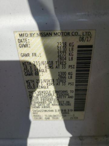 2017 NISSAN MURANO S 5N1AZ2MG4HN189839