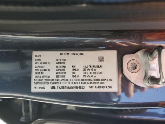 2021 TESLA MODEL 3 5YJ3E1EA2MF094623