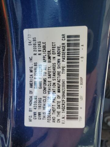 2017 HONDA ACCORD LX 1HGCR2F39HA209941