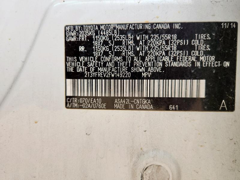 2015 TOYOTA RAV4 LIMIT - 2T3YFREV2FW149220