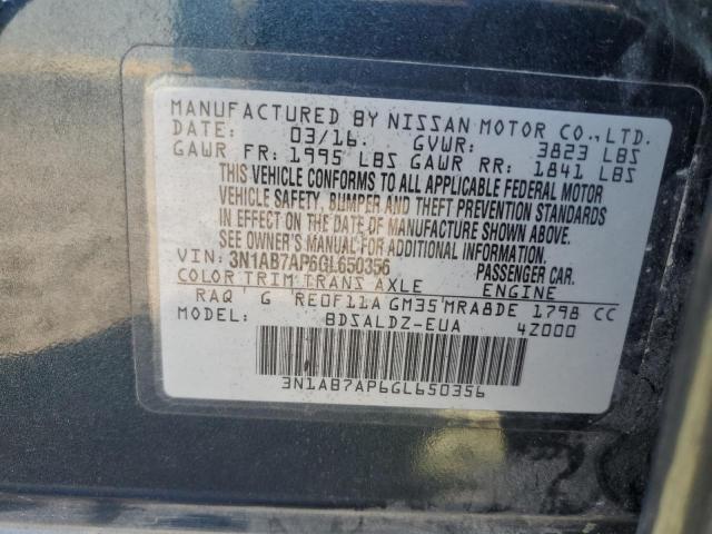 2016 NISSAN SENTRA S - 3N1AB7AP6GL650356