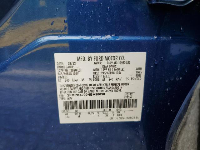2022 FORD EDGE SEL - 2FMPK4J99NBA90098