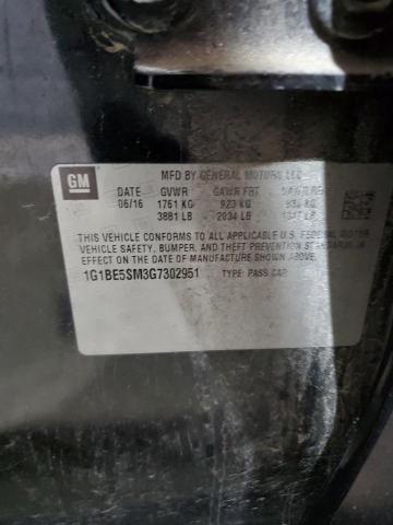 2016 CHEVROLET CRUZE LT 1G1BE5SM3G7302951
