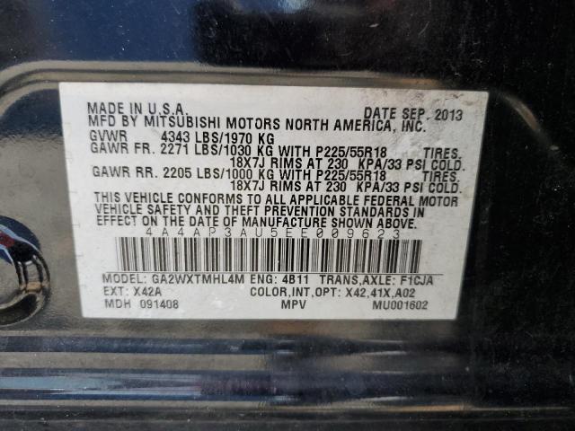 2014 MITSUBISHI OUTLANDER - 4A4AP3AU5EE009623