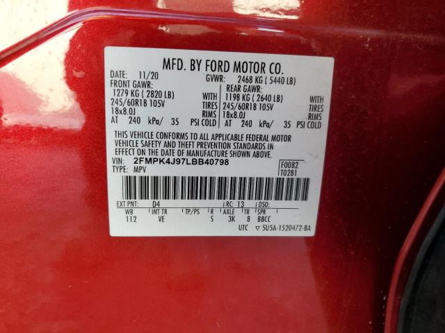 2020 FORD EDGE SEL - 2FMPK4J97LBB40798