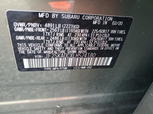 2020 SUBARU FORESTER JF2SKADCXLH524180