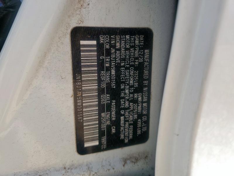 2021 NISSAN ROGUE SPOR JN1BJ1AV5MW301567