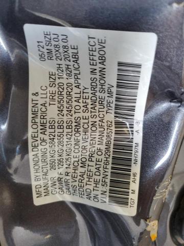 2021 HONDA PILOT SE 5FNYF6H29MB085762