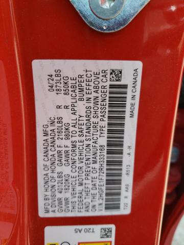 2024 HONDA CIVIC EX 2HGFE1F72RH333168