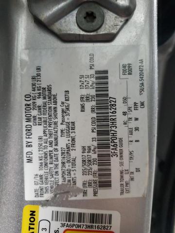 2017 FORD FUSION SE 3FA6P0H73HR162827